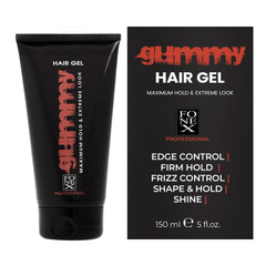 Gummy gel-cheveux bouteille clair, tenue longue durée pour un style net.
