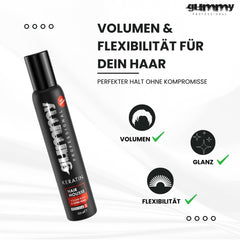 Texture légère de la mousse Gummy Kératine pour volume
