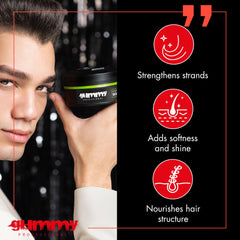 Gummy Professional avant-apres-coiffure : texture naturelle et style défini.