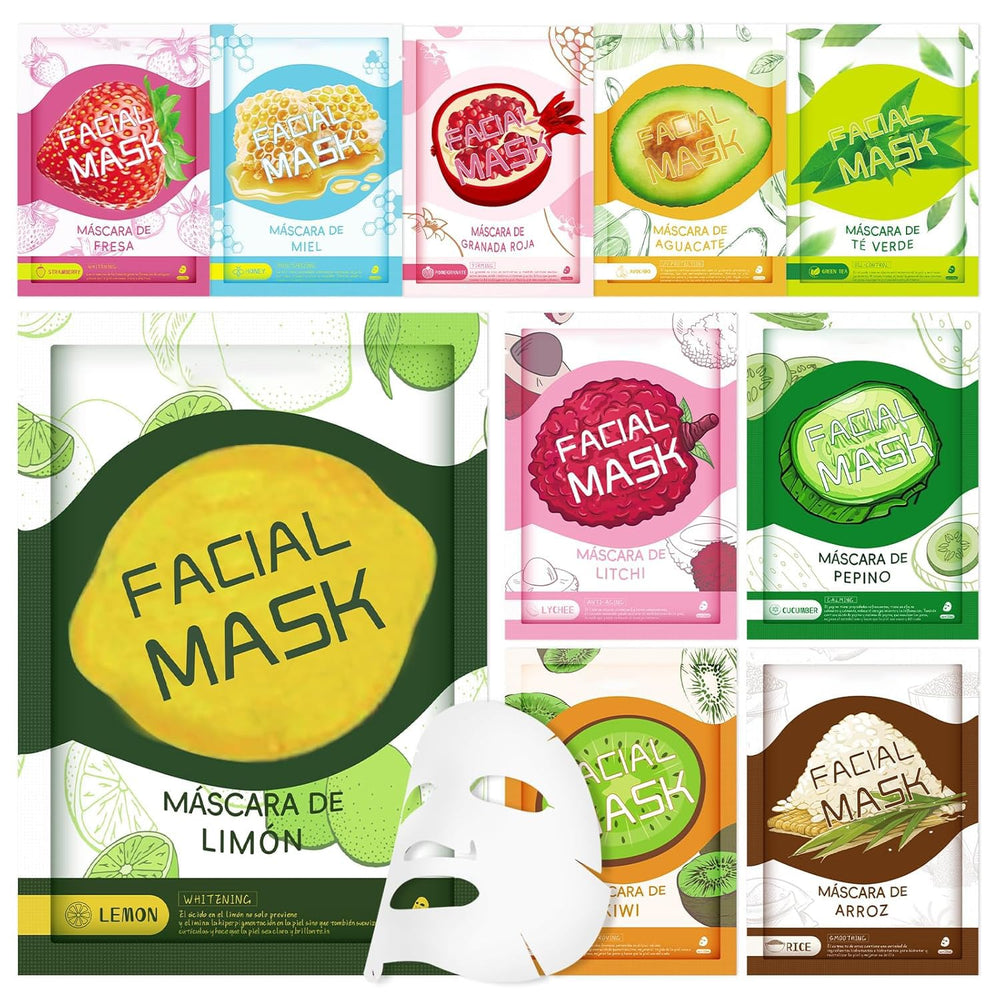 Guoyaolifu masque-visage hydratant 10 feuilles apaise la peau et laisse un teint frais.