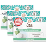 GuruNanda tablettes douche eucalyptus menthol: arôme rafraîchissant pendant la douche.