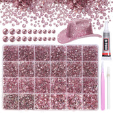 Gutiy kit pierres roses organise, rangement pratique pour vos projets DIY.