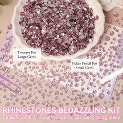 Gutiy pierres roses 4mm, embellissements visibles pour chaussures, chapeaux et sacs.