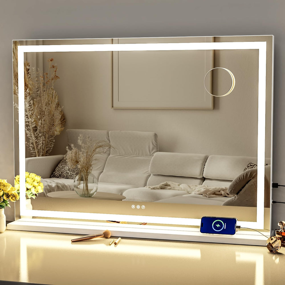 Miroir Gvnkvn avec éclairage LED, 32x24, reflet net pour le maquillage.
