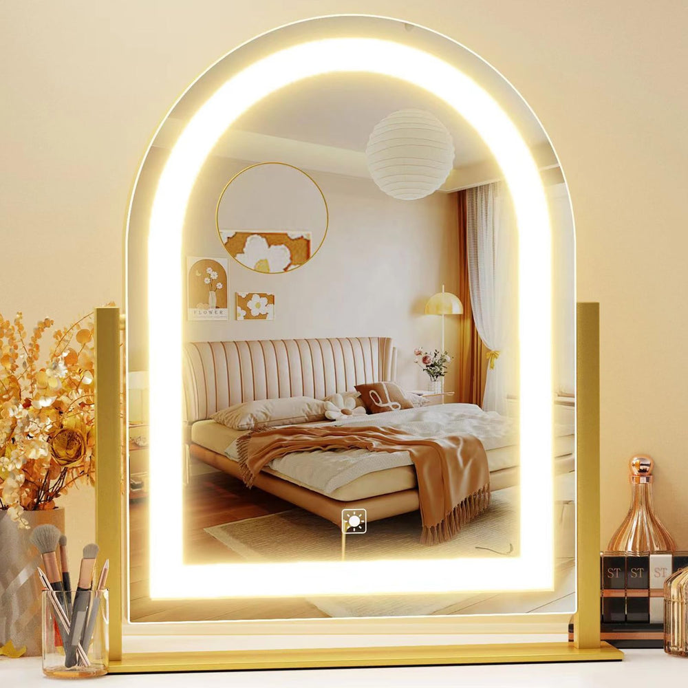 Miroir Gvnkvn Vanité arqué avec 120 DEL pour un éclairage uniforme lors du maquillage.