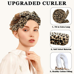 Gwabee bandeau imprimé léopard pour des boucles faciles sans chaleur.