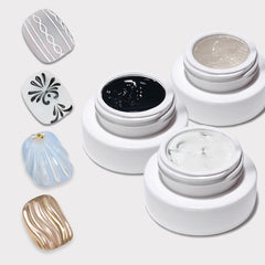 Gyraolvant gel sculptant 3D blanc pour ongles précis et durables.
