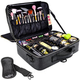 Gzcz coffret maquillage grande capacité, espace généreux pour tout votre nécessaire beauté en voyage.