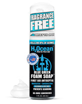 H2Ocean Blue Green Foam Soap bottle for gentle tattoo cleansing and aftercare.