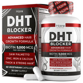 Bouteille Hairo Nutrition DHT Blocker prête à soutenir potentiellement la croissance capillaire.