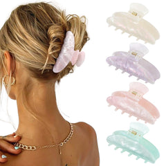 HAIMEIKANG pince-cheveux rose en acétate, prise fiable pour cheveux épais.