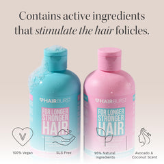 HAIR BURST Après-shampoing: bouteille pompe, démêle en douceur pour cheveux lisses.