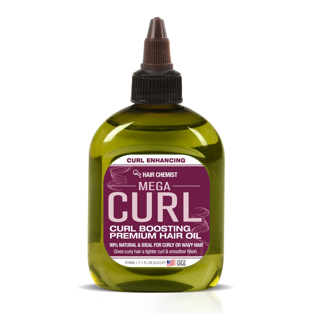 Hair Chemist Mega Curl Boosting Huile - bouteille prête à l’emploi et nourrissante.
