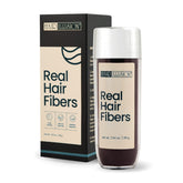 Hair Illusion fibres capillaires brun foncé pour une apparence dense et naturelle.