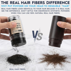 Hair Illusion fibres naturelles adhèrent au cuir chevelu pour un rendu doux.