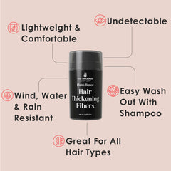 Hair Thickness Maximizer fibers application on hairline illustrates quick thinning area fill.