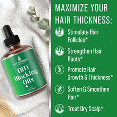 Application ciblée sur le cuir chevelu avec le Hair Thickness Maximizer DHT Blocker Serum.