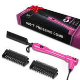 Hair Trends mini-peigne chauffant rose, design compact et chaleur rapide
