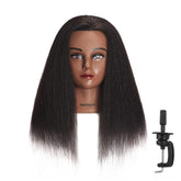 Hairingrid Tête Mannequin avec cheveux réels 14 pouces, parfait pour apprentissage du coiffage.