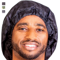 HAIRSOME cap-douche-homme-noir-elasticite pour un ajustement sûr.