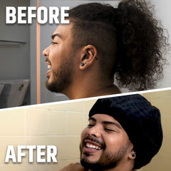 HAIRSOME cap-douche-homme-noir-grand-format convient aux têtes généreuses.