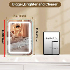 Halumao Miroir Vanity lumineux - mode d'éclairage triple pour s'adapter à l'environnement.