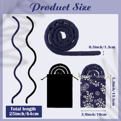 Hanaive bande spiral dreadlocks bleu nuit pour look chic.