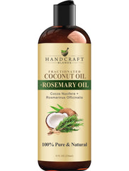 Handcraft Blends huile coco fractionnée au romarin, bouteille élégante et pure.
