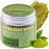 Handmade Heroes Matcha Lip Scrub, bouteille; lèvres douces et hydratées