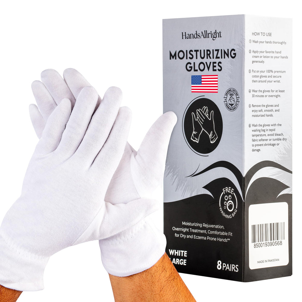 HandsAllright gants coton blanc nuit pour confort et hydratation des mains