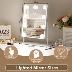 Hansong Miroir maquillage style hollywoodien éclairage élégant pour un reflet naturel