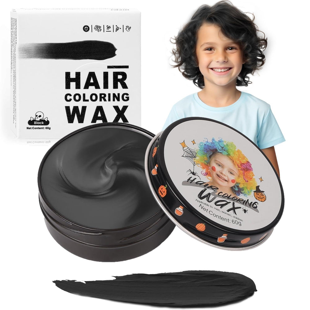 Hansuby cire colorante cheveux noir enfant, coloration temporaire facile et lavable.
