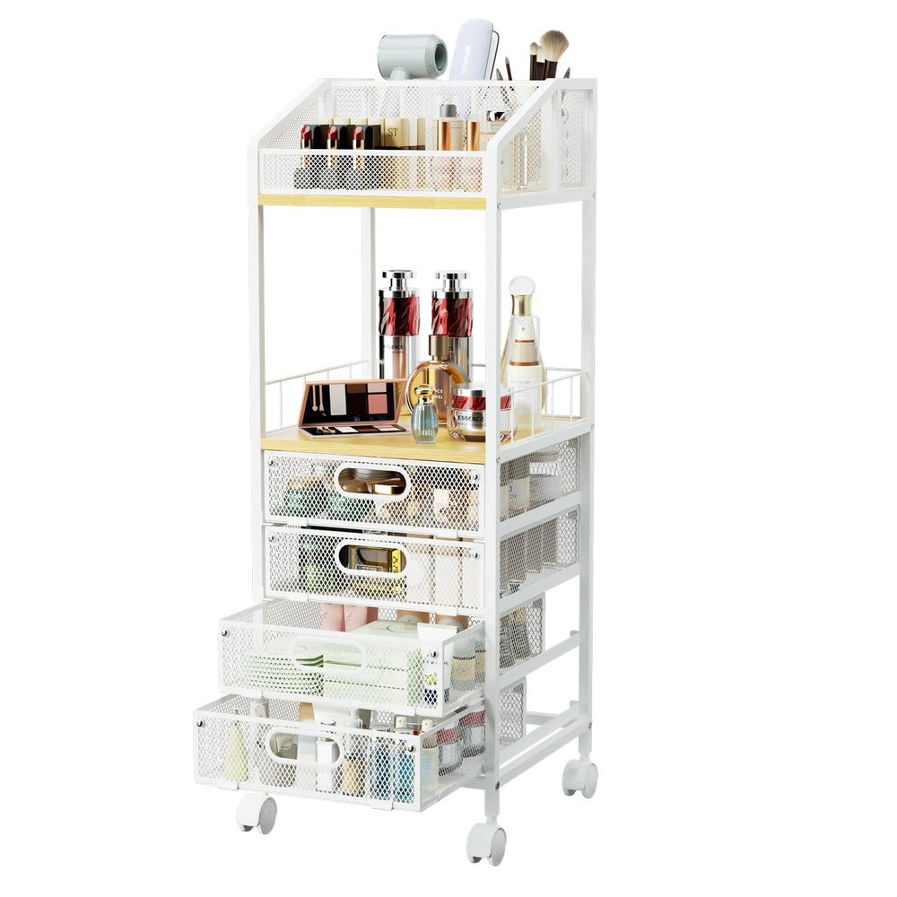 Chariot HapiRm pour maquillage à roulettes, déplacement facile.