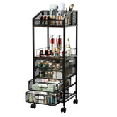 HapiRm organisateur maquillage chariot: cabinet supérieur à quatre compartiments pour l'accès rapide