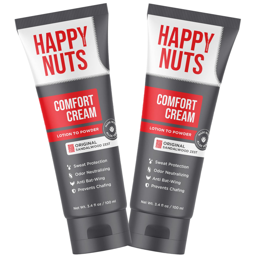 HAPPY NUTS Comfort Cream Deodorant – bouteille originale et cape de protection sans aluminium.