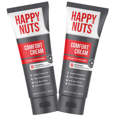 HAPPY NUTS Comfort Cream Deodorant – bouteille originale et cape de protection sans aluminium.
