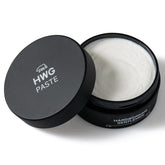 Hardworking Gentlemen Hair Paste bottle closeup shows natural hold for daily style.
