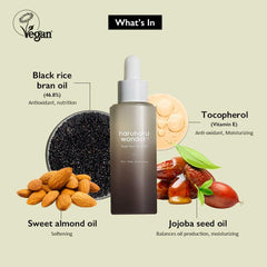 HARUHARU Wonder huile visage riz noir texture légère pour une peau douce.
