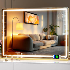 Hasipu miroir-coiffeuse avec lumière led variable pour un maquillage précis
