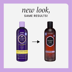 Après-shampooing HASK Blonde Care en bouteille, démêlage facilité pour longueurs blondes.