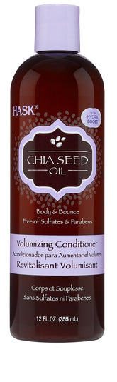 Conditionneur volumisant HASK au chia dans sa bouteille.
