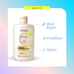 Cheveux hydratés et nourris grâce au soin HASK Liaison.