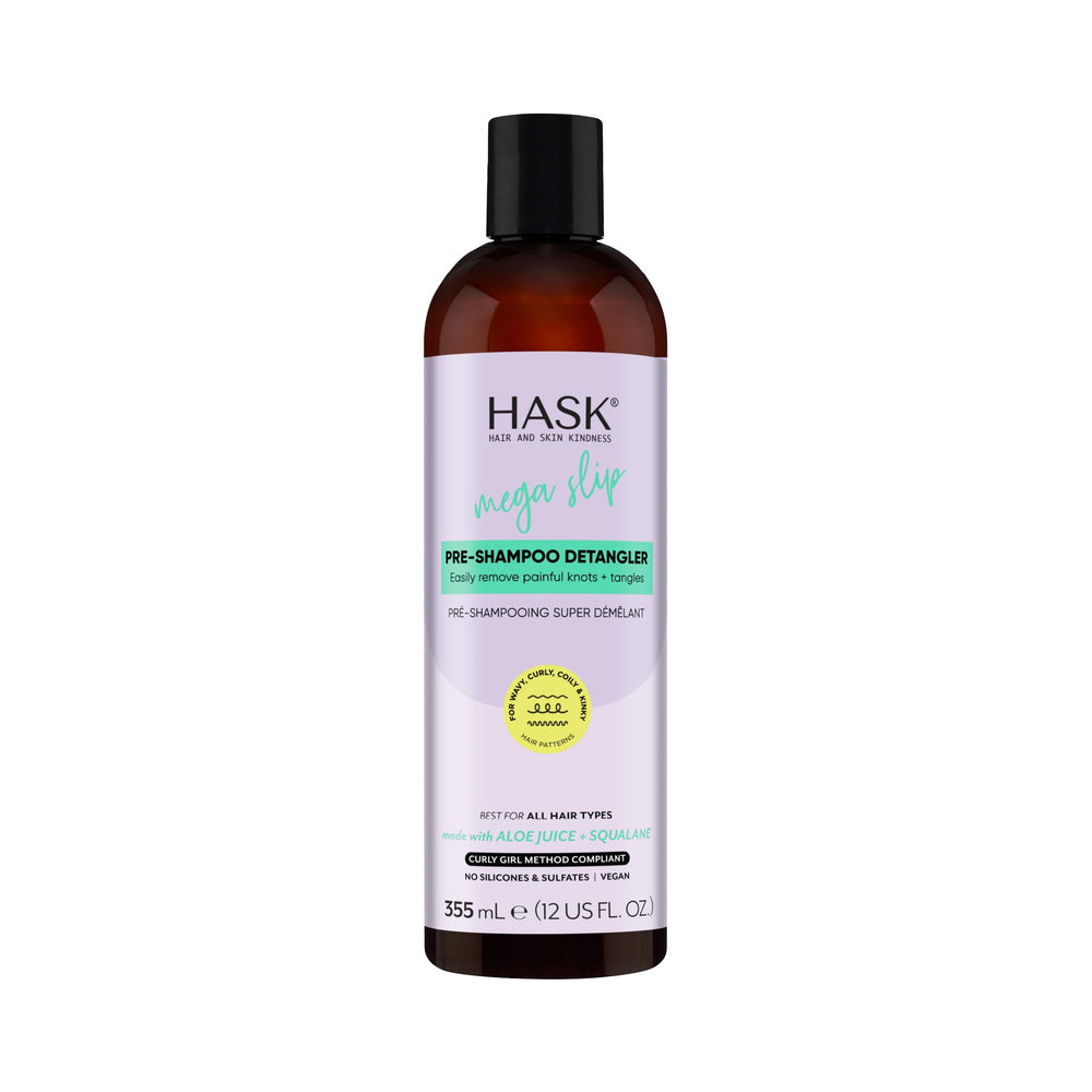 HASK Mega Slip – Bouteille du pré-shampoing avec démêlage facilité et douceur.