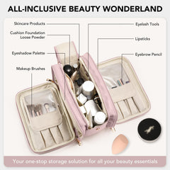 HauteHues Trousse voyage: surface PU imperméable et nettoyage facile.
