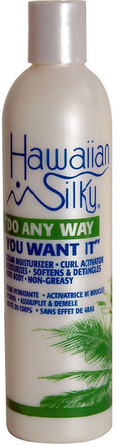 Hawaiian Silky Crème Activateur, bouteille 8 oz, douceur et définition des boucles sans gras.