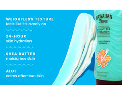 Hawaiian Tropic Apres-Soleil hydratation 24 heures, peau douce.