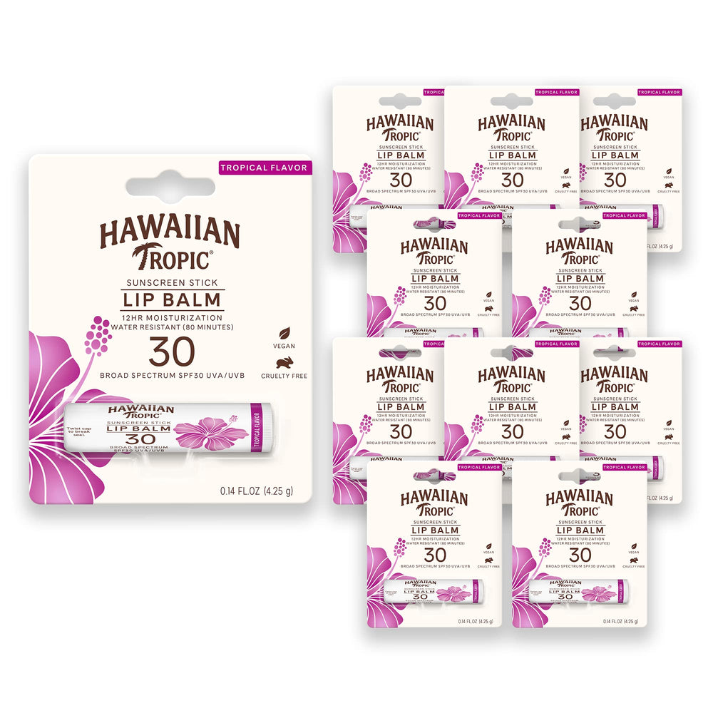 Hawaiian Tropic Baume Lèvres SPF30 emballage pratique pour le voyage et l'extérieur
