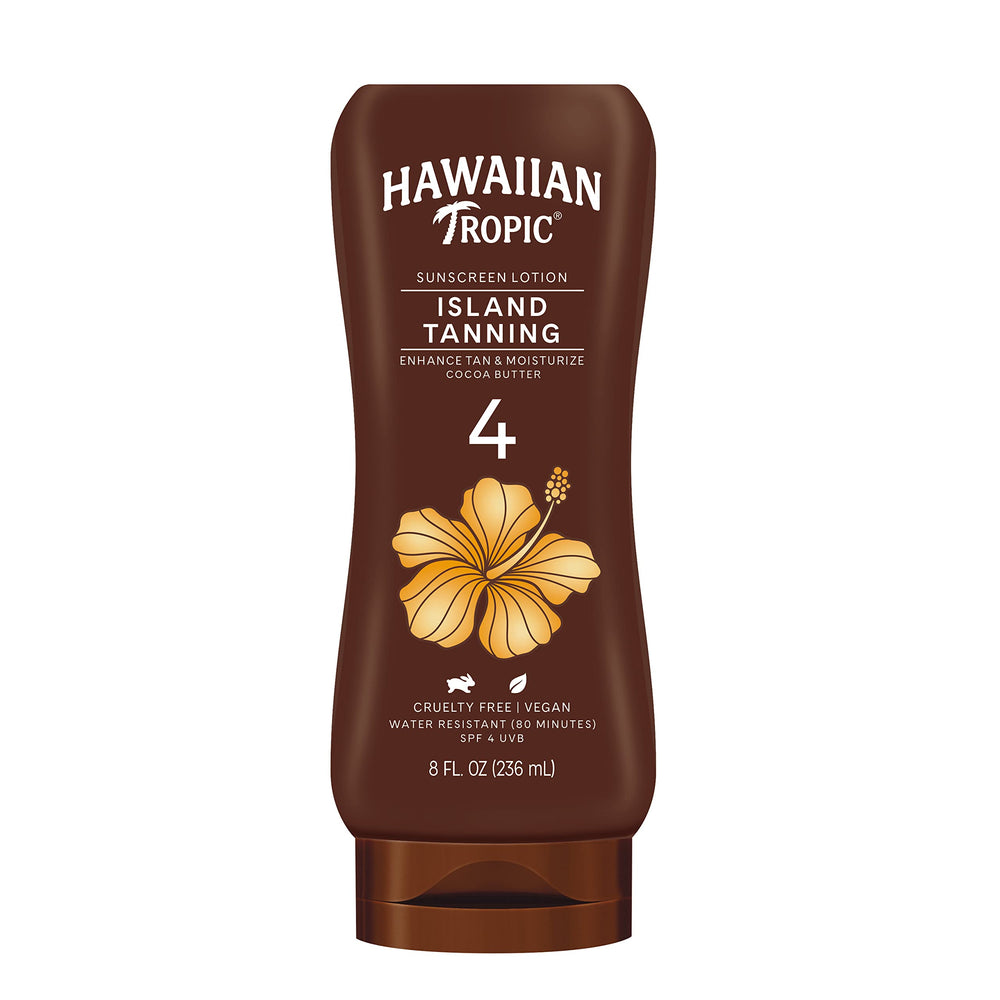 Hawaiian Tropic – lotion solaire parfum coco, bronzage lumineux et hydratation.