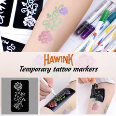Encre cosmétique Hawink tatouage, sûre sur la peau pour une coloration temporaire.
