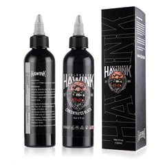 Hawink Tattoo Noir Bouteille 120ml: concentration elevee pour teintes durables sur la peau.